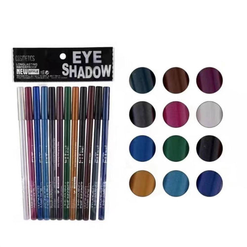 Huda Beauty Pearl Eyeshadow Pencil With Sharpner Pack of 12Pcs