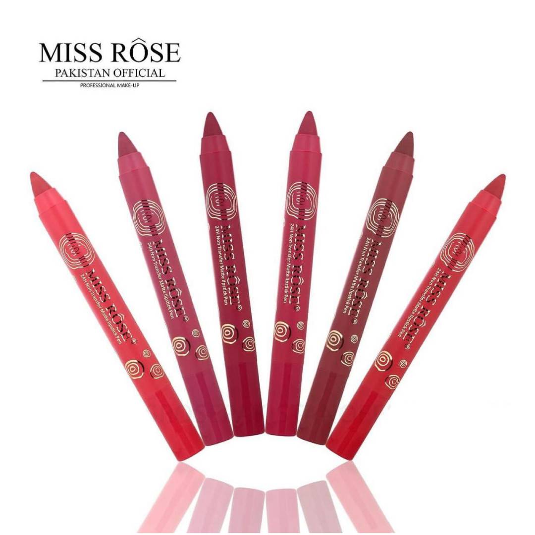 Miss Rose Matte Lip Pen Lipsticks 6Pcs Set