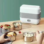 Multifunctional Portable Stainless Steel Electric Heating Lunch Box Cooking Insulation Box