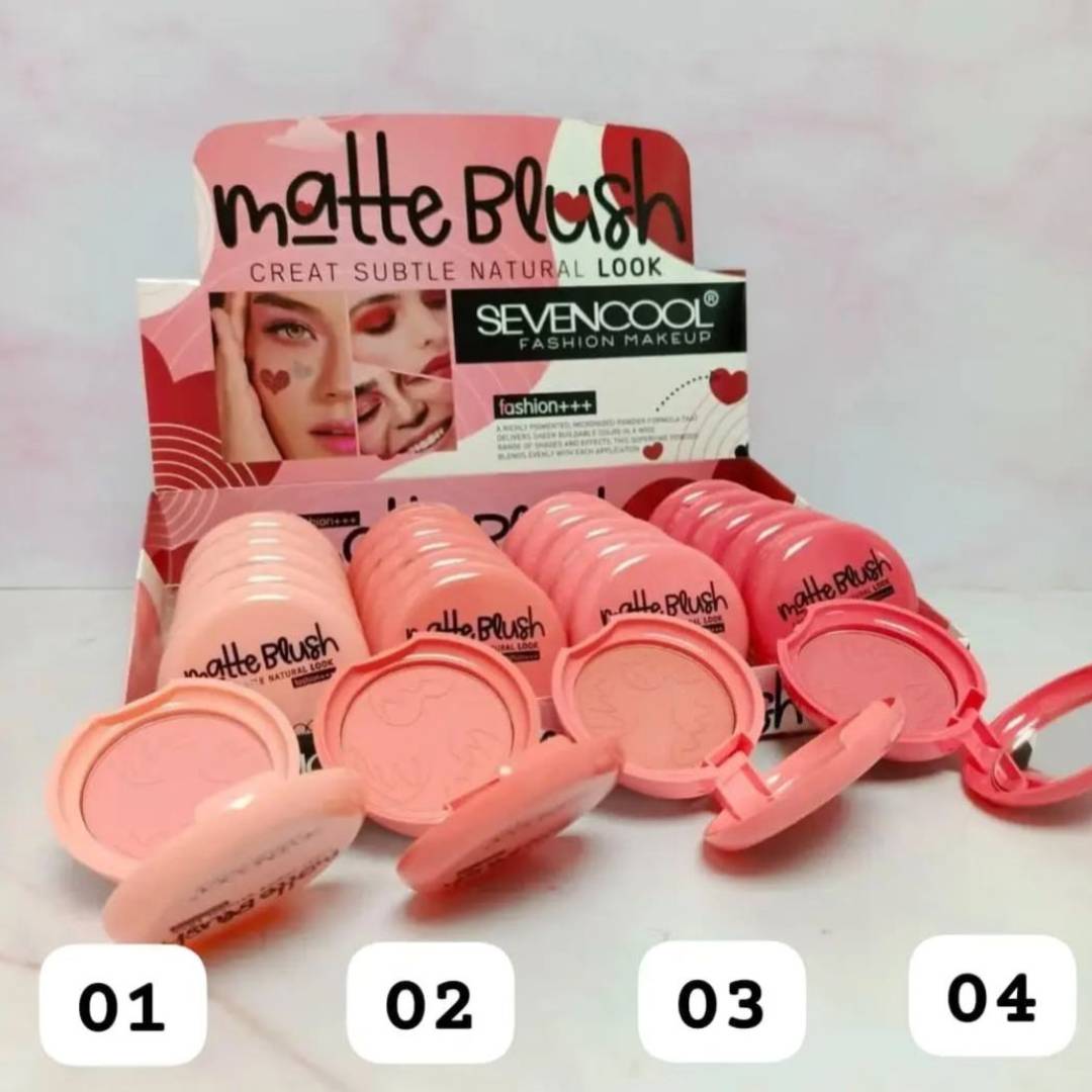 Seven Cool Matte Blush On Create Subtle Natural Look 4Pcs Set