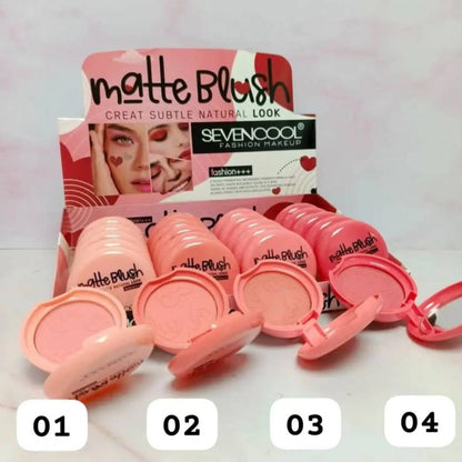 Seven Cool Matte Blush On Create Subtle Natural Look 4Pcs Set