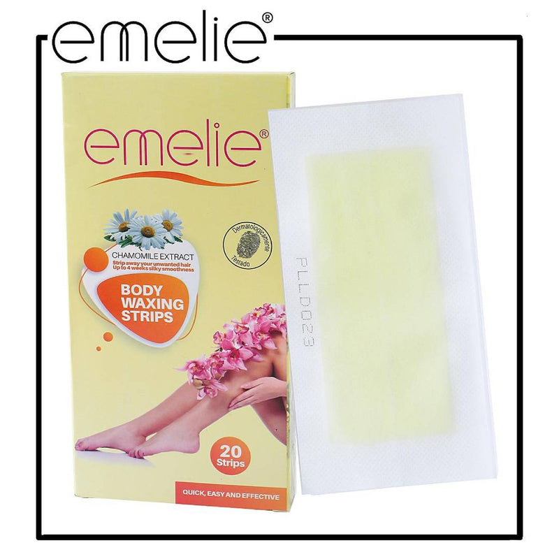 Emelie Cosmetics Waxing Strips With Chamomile Extract ( 20 Body Wax Strips)