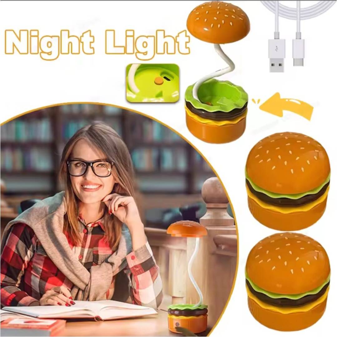 Cute Burger LED Lamp  Rotatable And Adjustable Light For Kids