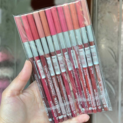 Kathleen Stay True Color Eyeliner And Lip Liner Nude Lip Pencils 12Pcs Pack