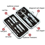 Manicure Set Grooming Tweezer Scissors Earpick Nail Clippers Set with Case