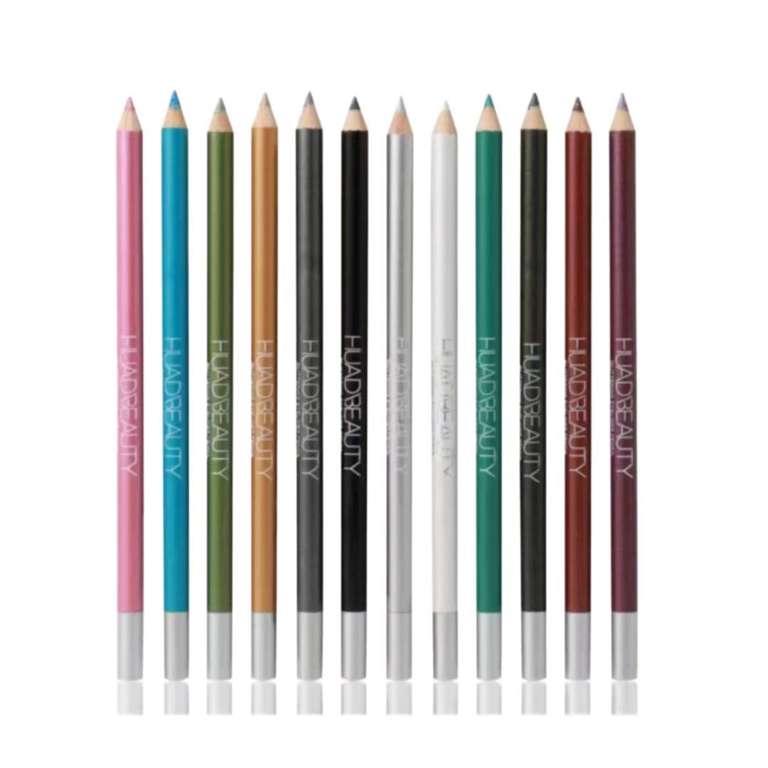 Huda Beauty Pearl Eyeshadow Pencil With Sharpner Pack of 12Pcs