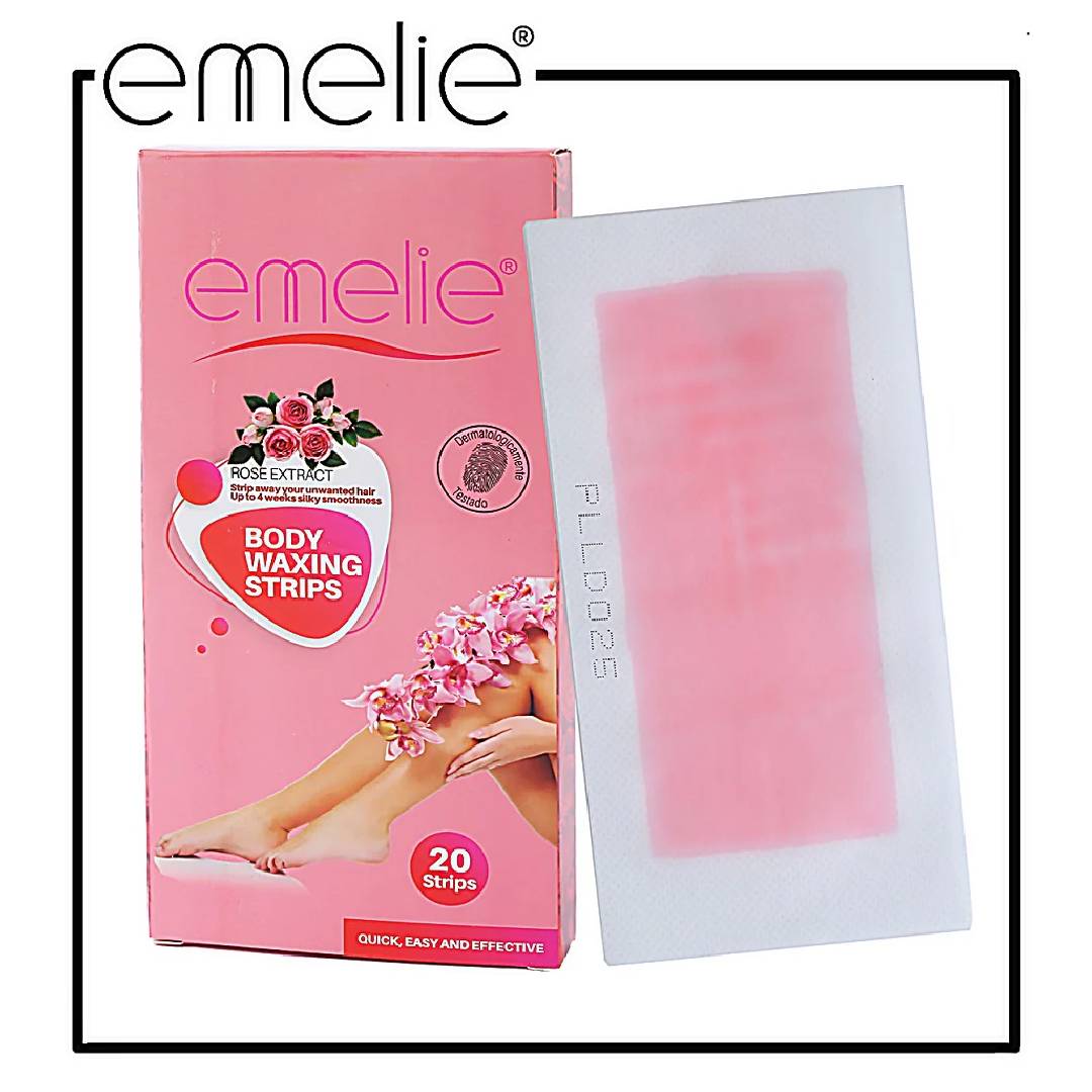 Emelie Cosmetics Waxing Strips With Rose Extract( 20 Body Wax Strips)