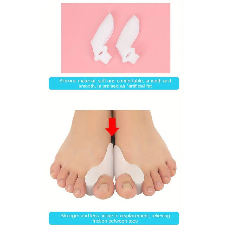 Silicone Thumb Heel Pain Pair Of Toe Splitter For Men & Women Soft Elastic Arc Adjuster For Day And Night Use