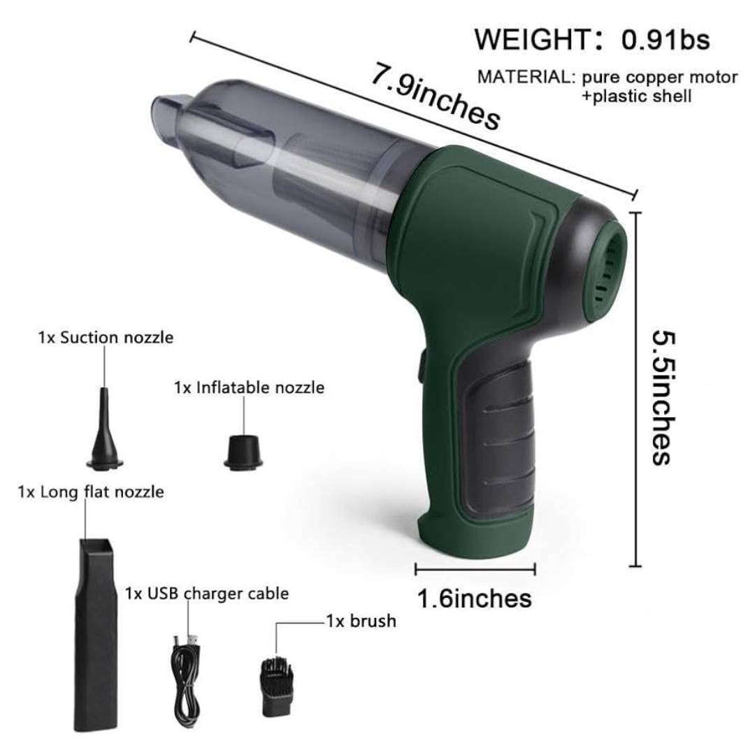 Multipurpose Portable Cordless Car Vacuum Cleaner Wireless with 9000Pa Suction Power And Air Blower Heavy Quality