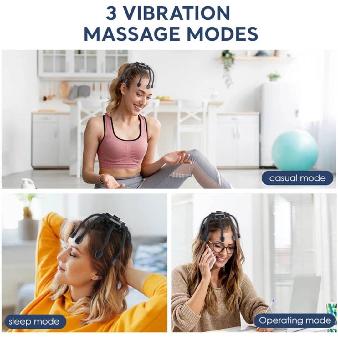 Octopus Electric Head Massager Head Scratcher Vibration Scalp Massage For Relax & Stress Relief Better Sleep