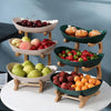 Multipurpose 3 Layers Fruit Serving Plates With Wooden Stand