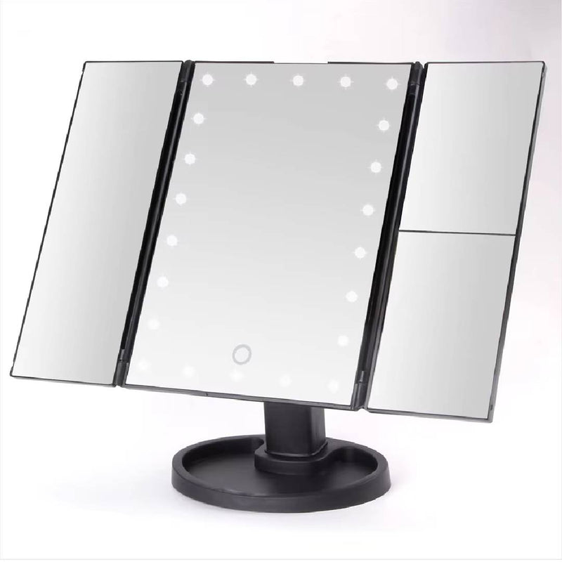 24 LED Touch Dimmable Sensor Foldable Led Mirror with 2 & 3X Magnification