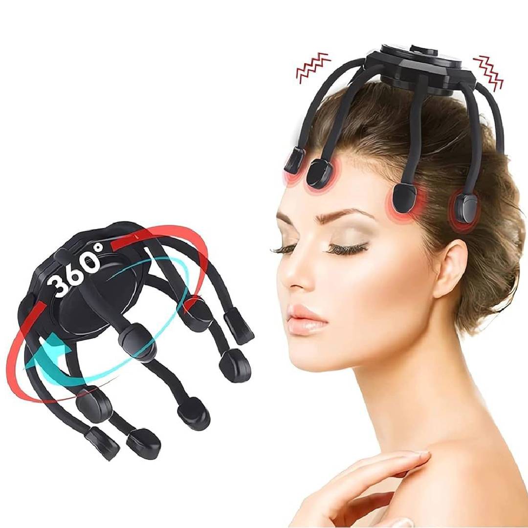 Octopus Electric Head Massager Head Scratcher Vibration Scalp Massage For Relax & Stress Relief Better Sleep
