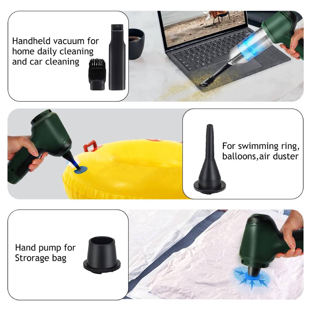 Multipurpose Portable Cordless Car Vacuum Cleaner Wireless with 9000Pa Suction Power And Air Blower Heavy Quality
