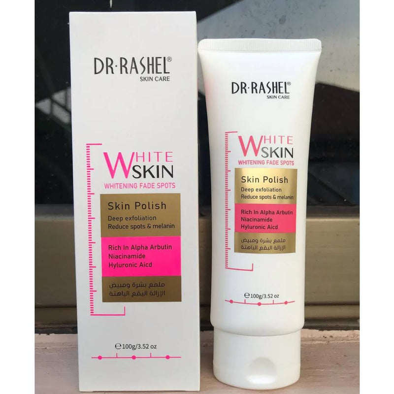 Dr Rashel Skin Care White Skin Whitening Fade Spot Skin Polish For Deep Exfoliation Reduce Spots & Melanin 100g