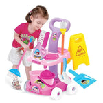 Realistic Cleaning Set Kit With Trolley Toy For Kid