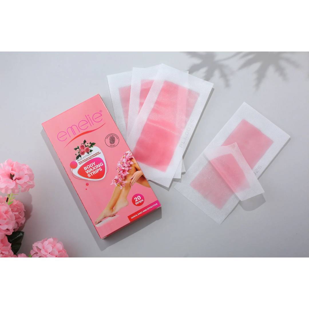 Emelie Cosmetics Waxing Strips With Rose Extract( 20 Body Wax Strips)