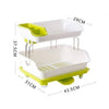 Multipurpose Double Layer Kitchen Drain Dishes Storage Rack With Large Plastic Basket With Tray Kitchen Utensils Organizer