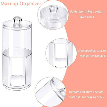 Multipurpose Acrylic Makeup Removal Cotton Buds Cosmetic Storage Box Holder With Lid