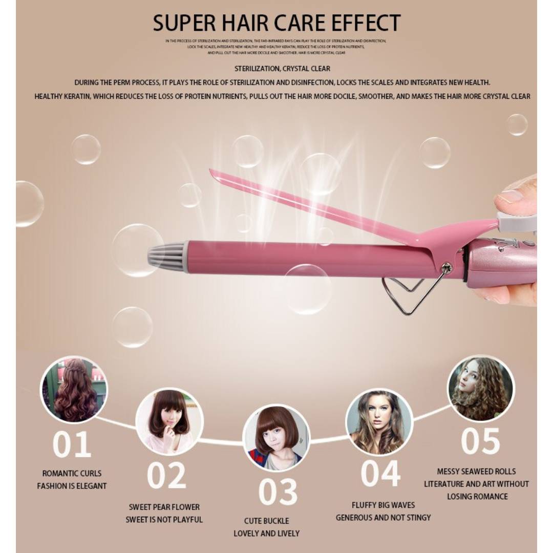 Kemei-219 Ceramic Styling Tools Professional Hair Curling Iron Hair Waver Electric Curling Iron Roller Curls Wand Hair Styler