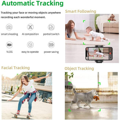 360° Rotation Selfie Stick Tripod  Auto Smart Face & Object Tracking Mobile Tripod Holder