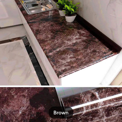 Multipurpose Brown Marble Sheet Waterproof Wall Sticker (Size 60x200cm)