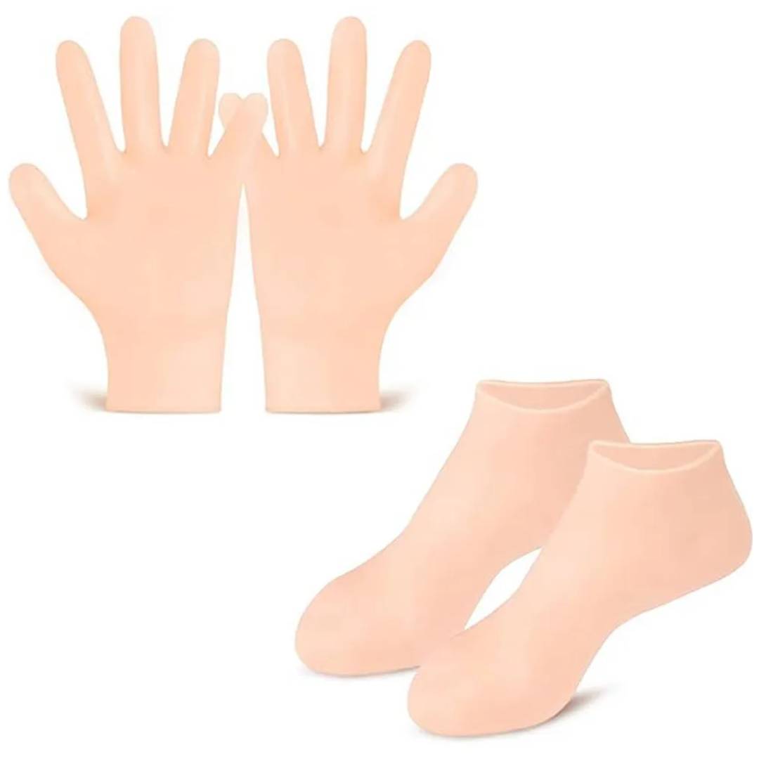 Silicone Exfoliating Foot and Hand Socks Gloves Set