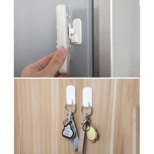 New Innovative Hook Socket Wall Mouted Bracket Key Hanger 2 Pairs White Color