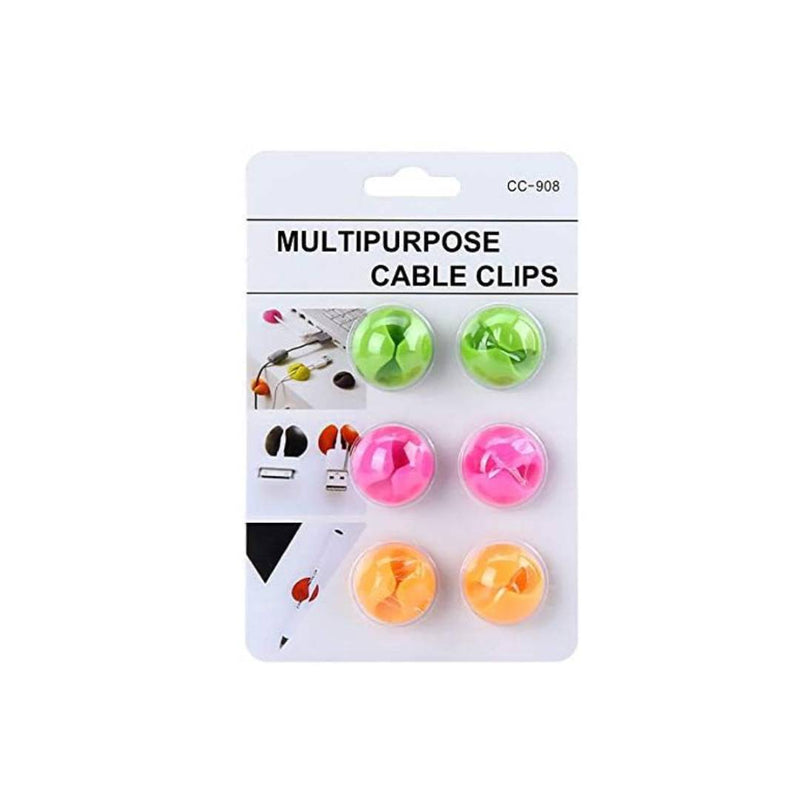 Multipurpose 6Pcs Cable Clips Wire Cord Holder With Strong Adhesive