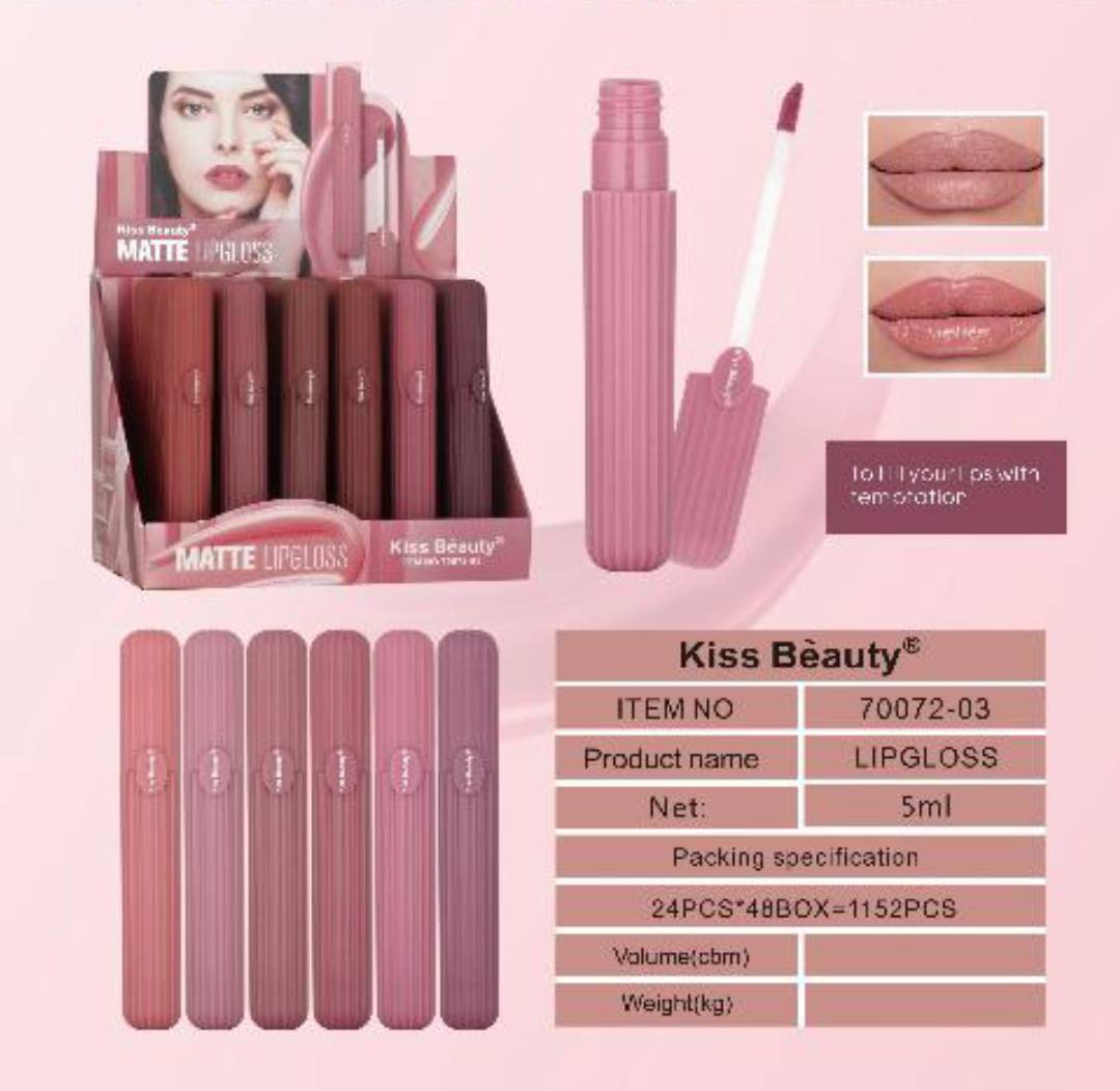 Kiss Beauty Matte Lip Gloss 6Pcs Set