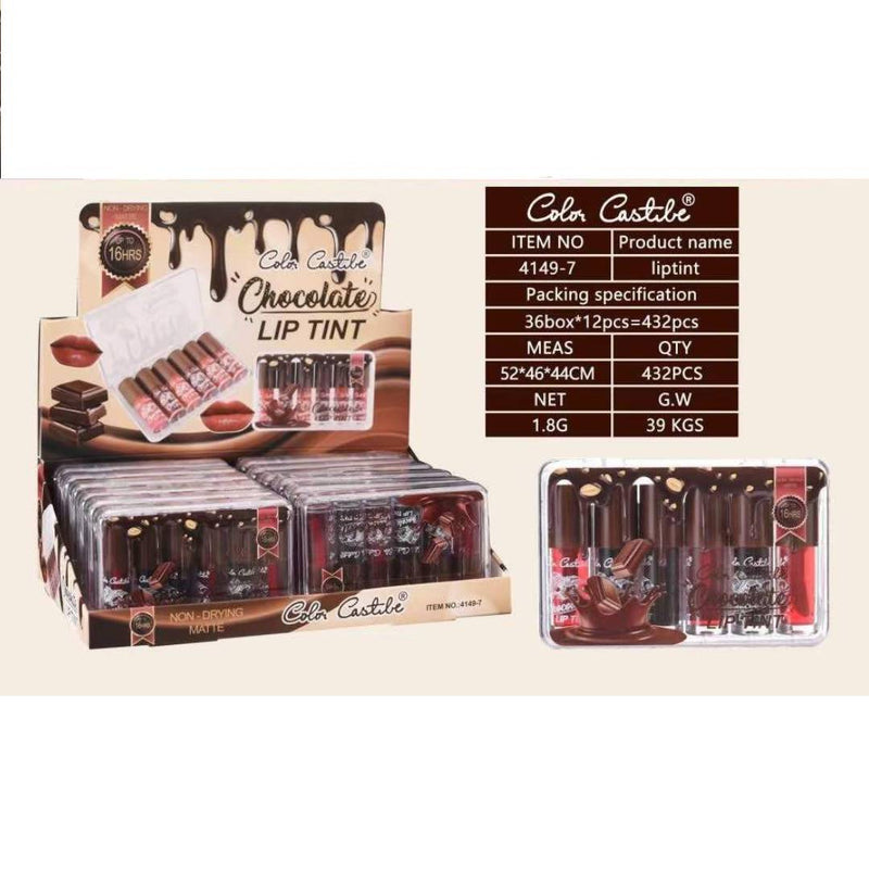 Color Castle Chocolate Lip Tint 6Pcs Set