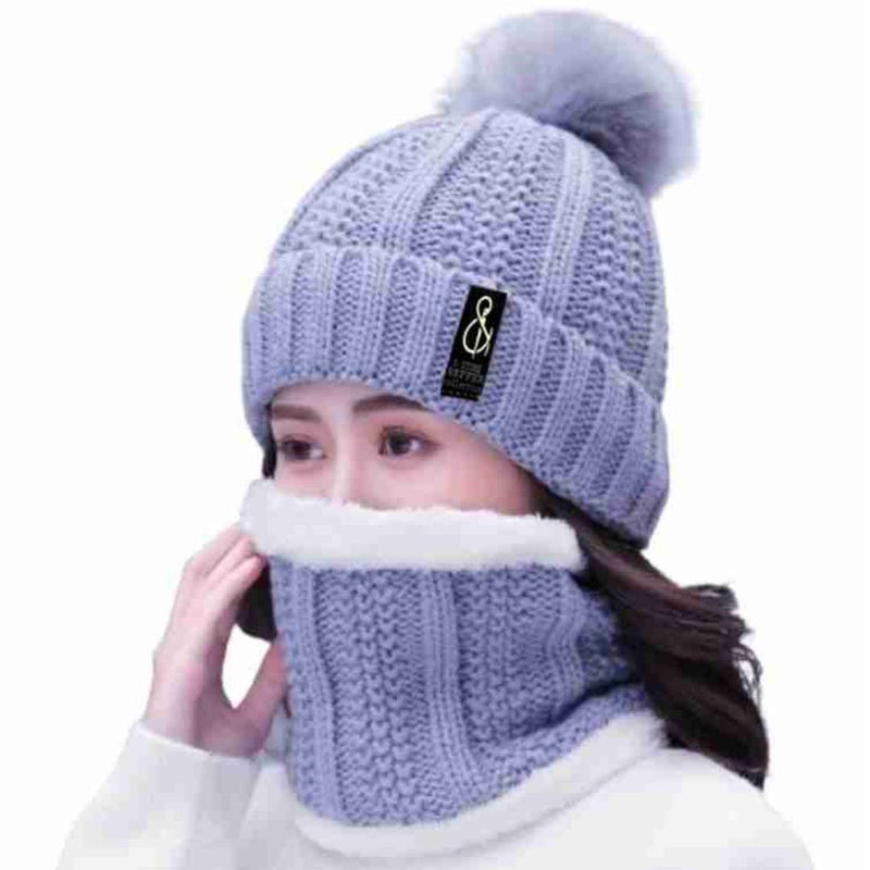 Ladies Winter Cap 2Pcs Set