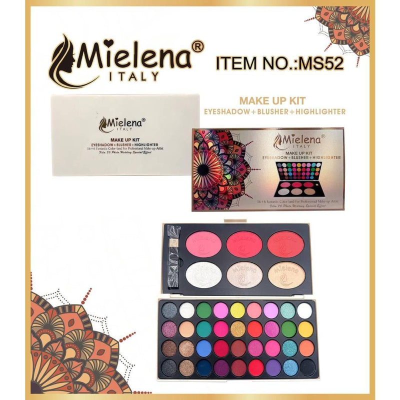 Milena Italy 36+6 color Eyeshadow Blusher Highlighter Palette MS52