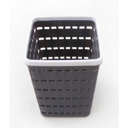 Multifunction Classic Basket Pen Organizer Square Type Rattan Plastic Pen Holder Pack of 2