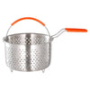 Stainless Steel 2in1 Deep Fryer Steamer Basket with Silicone Covered Handle