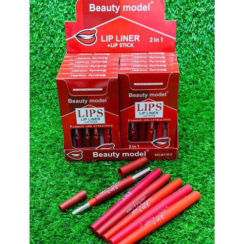 Beauty Model 2in1 Lipstick 6Pcs Set