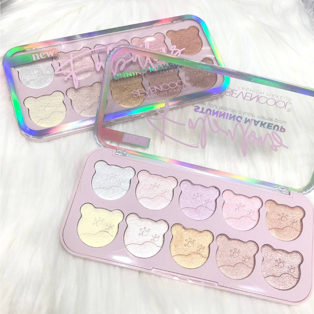 Seven Cool New Fabulous Stunning Cute Bear 10in1 Highlighter Make Up Palette