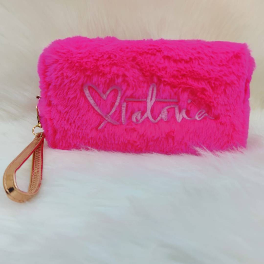 Victoria Fur Style Make Up Pouch