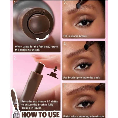 Hudamoji Brow-Fection Angled Eyebrows Brush & Dip Liquid Eyebrow Gel Pen