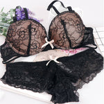 Beautygirl Cute Lace Embroidery Push Up Bra & Panty set-8805