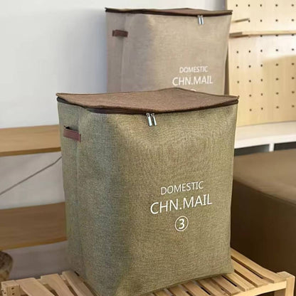 Zippered Fabric Storage Bags for Clothes Blankets Wardrobe Organizer