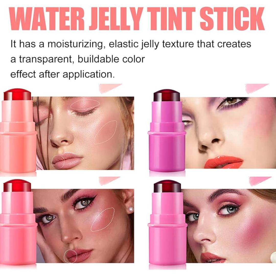 Water Jelly Tint Lip Cheek Blush Stain Pack Of 4Pcs