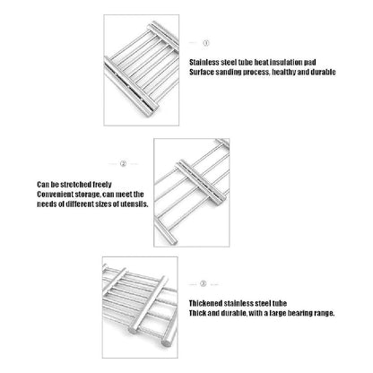 Stainless Steel Expandable Hot Pot Rack Stand for Kitchen Dinning Table
