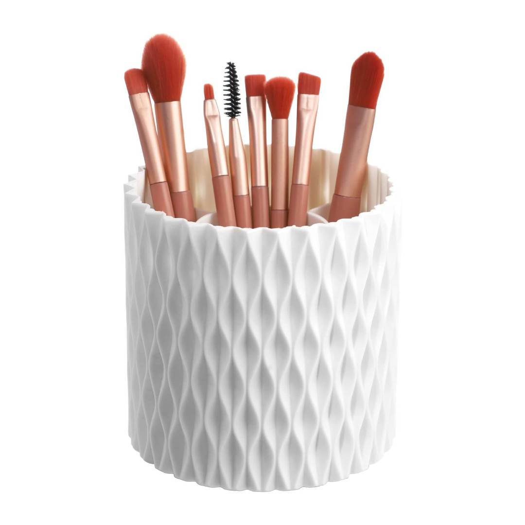 360° Rotating Makeup Organizer Spinning Makeup Brush Holder