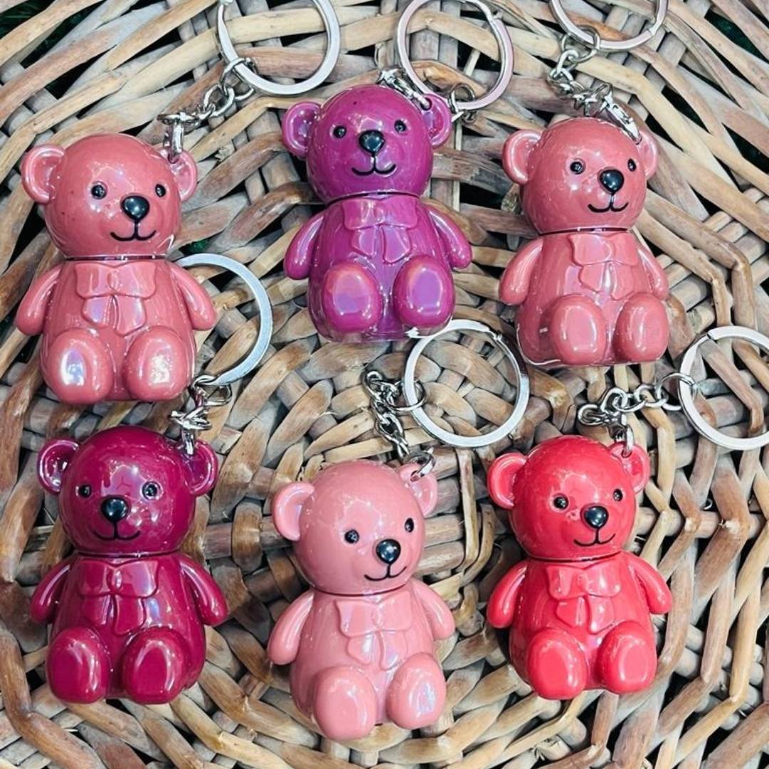 Mocoallure Korean Bear Key Chain Matte Lipgloss 6Pcs Set