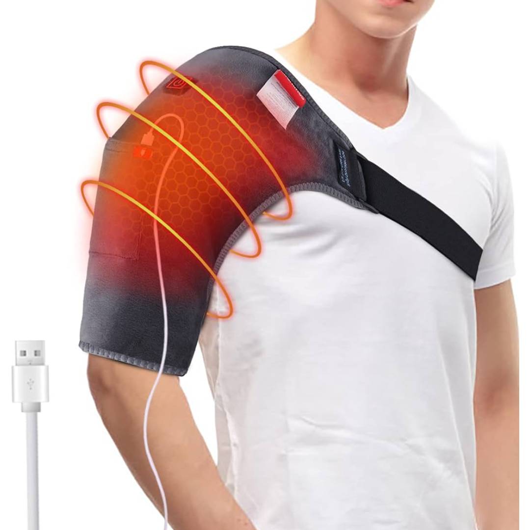 Portable Heat Shoulder Wrap Belt USB Shoulder Heating Pad Rotator Cuff Pain Upper Arm Muscle Relief 3 Heating Setting