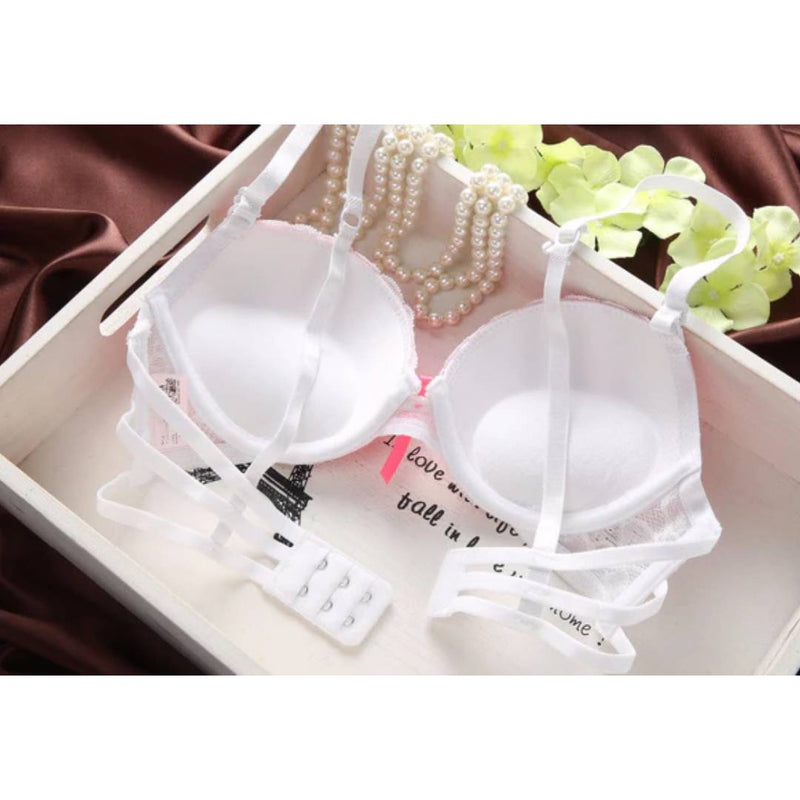 Beautygirl Cute Lace Embroidery Push Up Bra & Panty set-8805