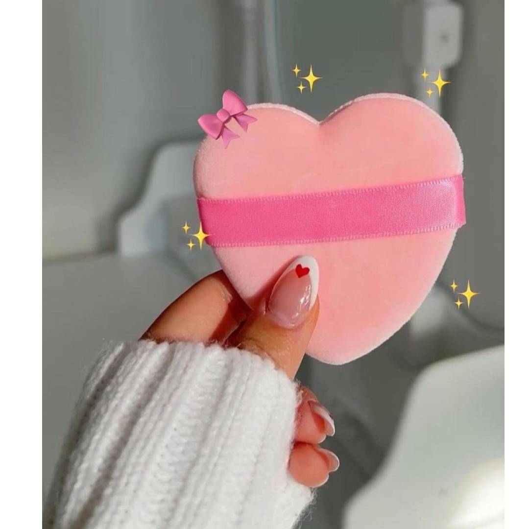 Heart Shape Puff Powder Puff Soft Velvet Air Cushion Sponge