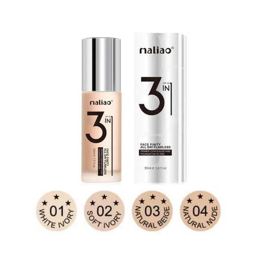 Maliao 3in1 Foundation Concealer Primer Face Finity All Day Flawless