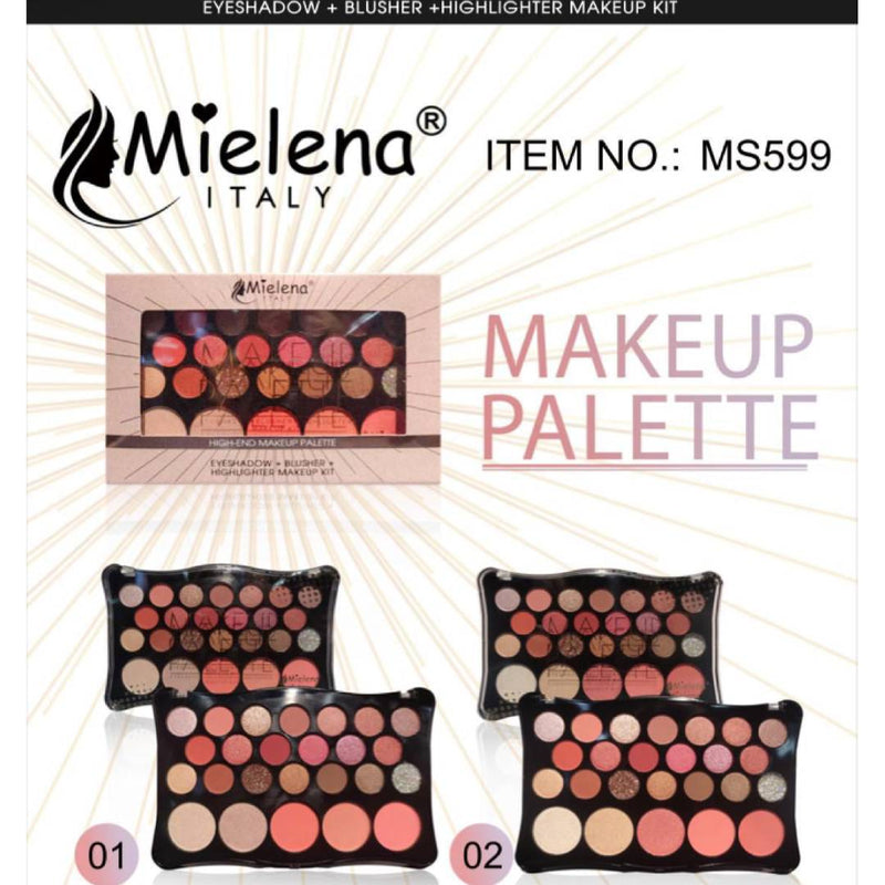 Mielena Italy 25 Color Makeup Palette Eyeshadow Blusher Highlighter Palette MS599